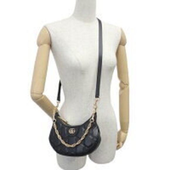 Gucci GG Matelasse Double Bag Crossbody Chain Handbag Black - Picture 3 of 7